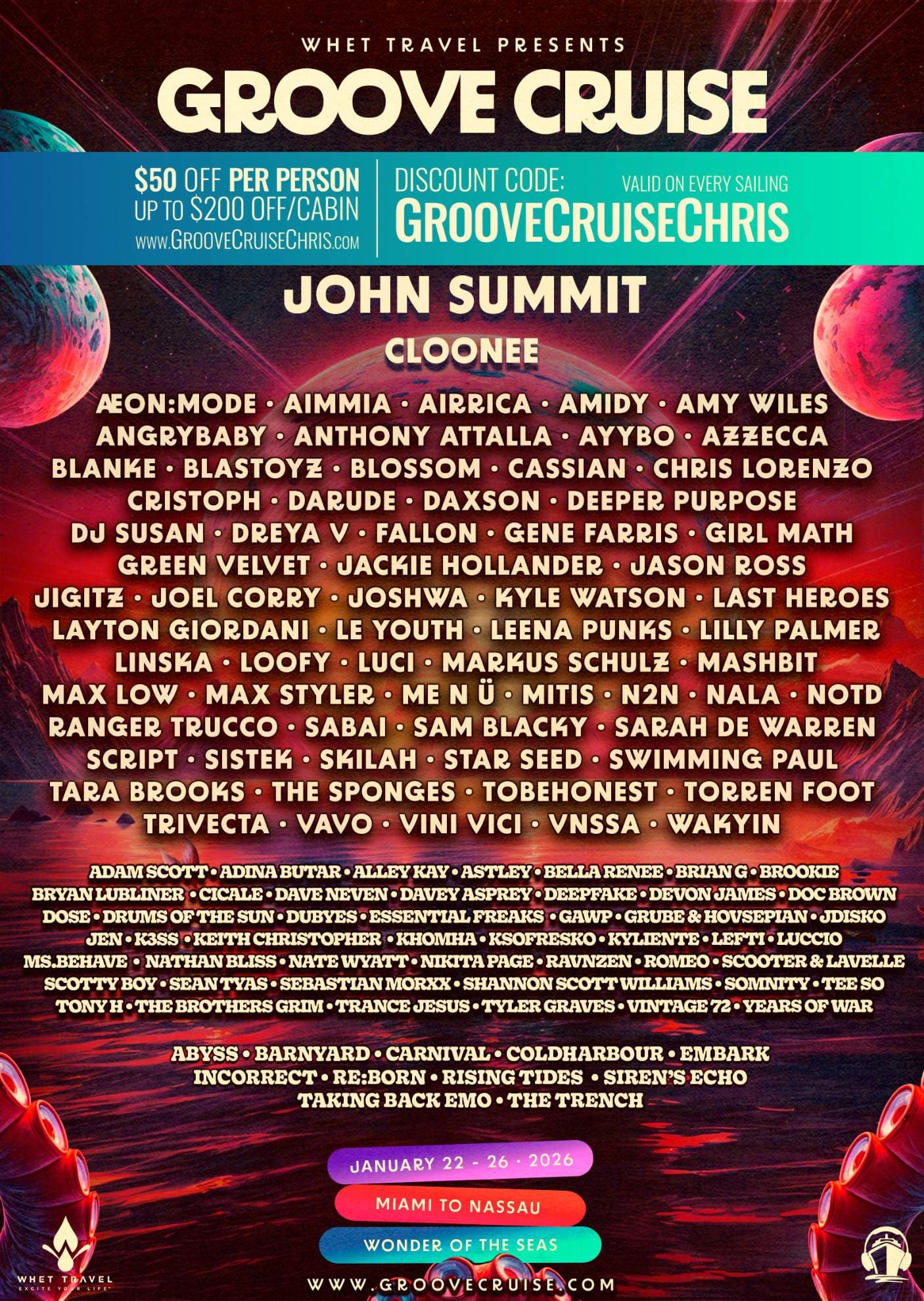 Groove Cruise Miami 2026 - Ambassador Code GrooveCruiseChris