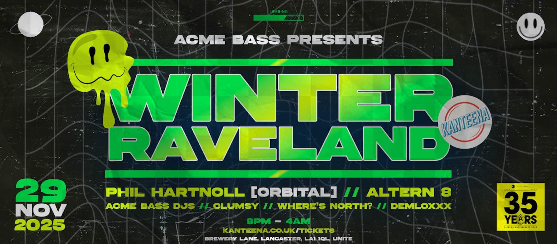 Phil Hartnoll // Altern 8 // Mark Archer // Acme Bass DJs + more