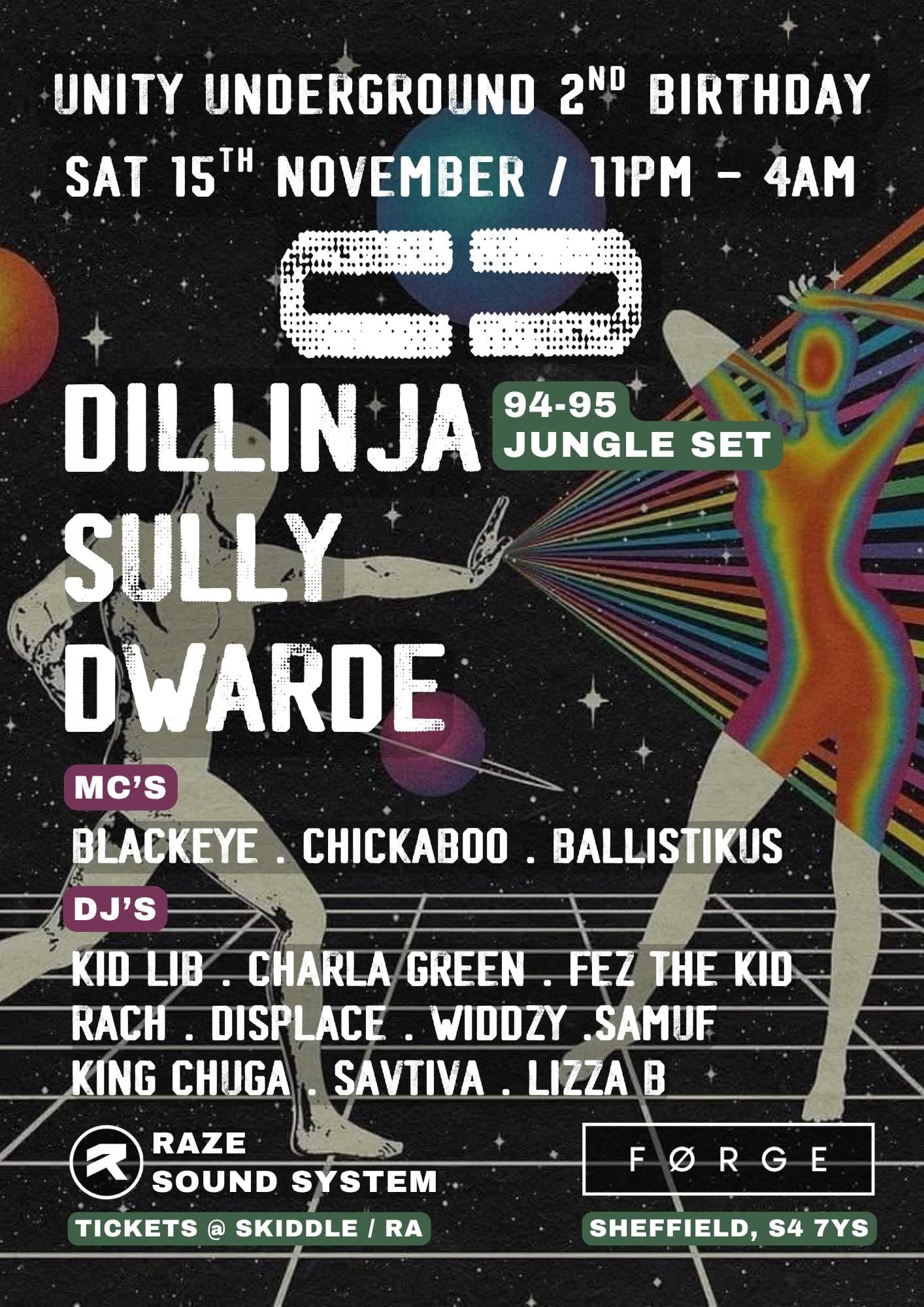 Unity Underground 2nd Birthday - Dillinja, Sully, Dwarde, Kid Lib, Fez The Kid, Blackeye, RAZE