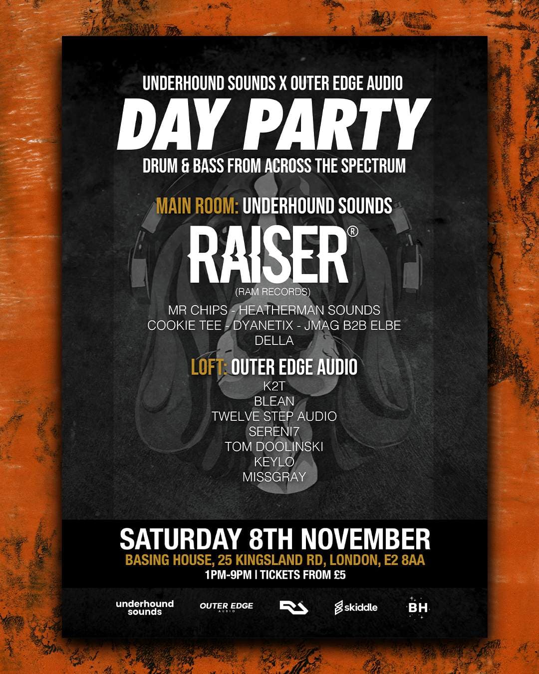 DRUM AND BASS DAY RAVE UNDERHOUND SOUNDS X OUTER EDGE AUDIO